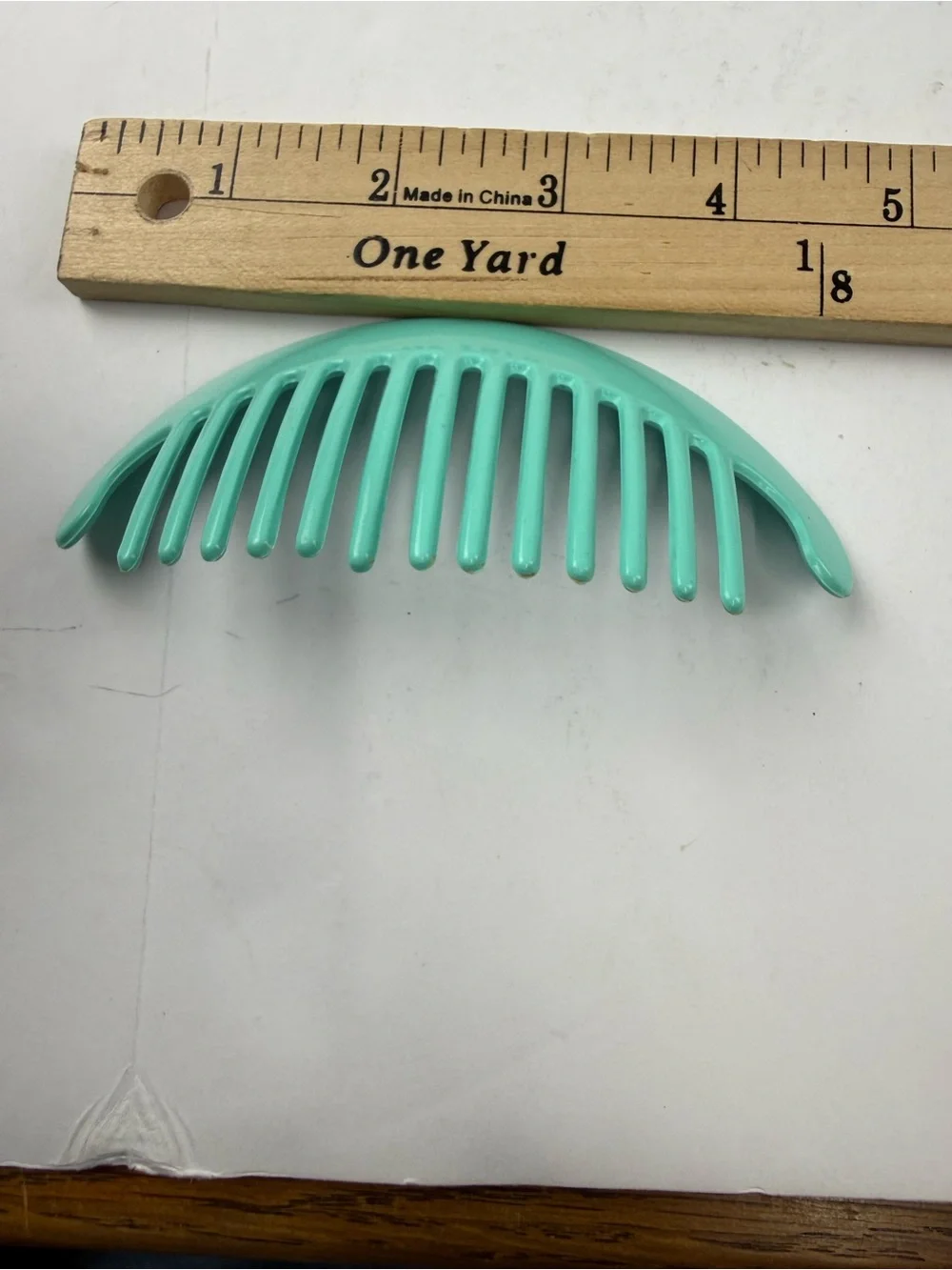 Vintage Goody 80s TZERS Hair Cincher Comb Banana Clip Aqua/Teal Oval 5